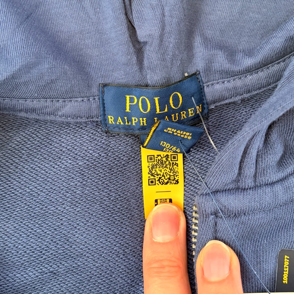 Polo by Ralph Lauren kids Logo French Terry Full-Zip Hoodie US7 - Picture 6 of 6